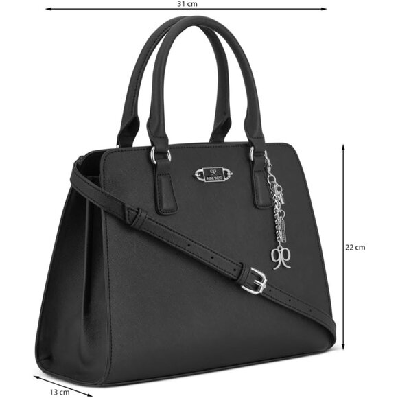 Stylish Cally Satchel - Black Handbag with Roomy Interior & Magnetic Fastening - Picture 5 of 5